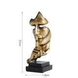 VILEAD 27cm Resin Silence is Golden Mask Statue Abstract