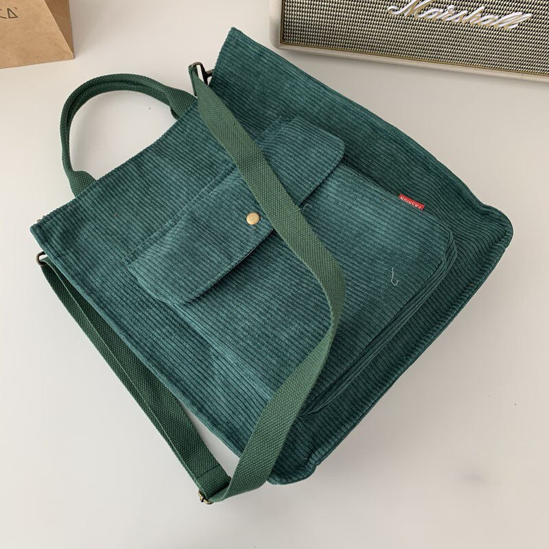 Corduroy Bag for Women Shoulder Bags Shopper Designer Handbags Spring Summer