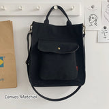 Hylhexyr Corduroy Shoulder Bag Women Vintage Shopping Bags Zipper Girls Student Bookbag Handbags Casual Tote With Outside Pocket