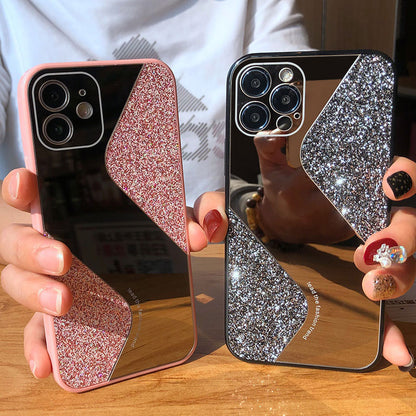 Bling Glitter Makeup Mirror Phone Case For iPhone 12 11 Pro MAX X XS XR 8 7