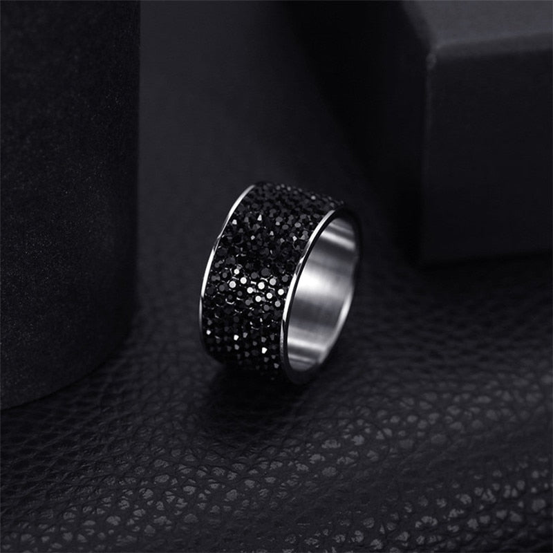 Wholesale 8 row Crystal Rings for Women Austria Crystal Ring Stainless Steel