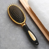 Hair Comb Scalp Massage Gold Plating Luxury Comb Hairbrush Nylon Women