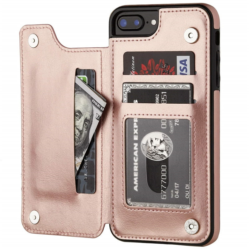 Business Wallet Cases For iPhone 13 Mini 11 12 Pro XS Max XR X Cover Retro Flip Leather Phone Case For iPhone 6S 6 7 8 Plus SE2