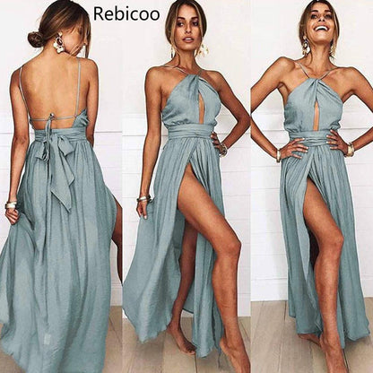 Fashion Summer Women Boho Long Dress Evening Party Casual Beach Dress Sundress Sexy