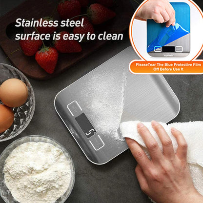 Digital Kitchen Scale, LCD Display 1g/0.1oz Precise Stainless Steel Food Scale - Shopy Max