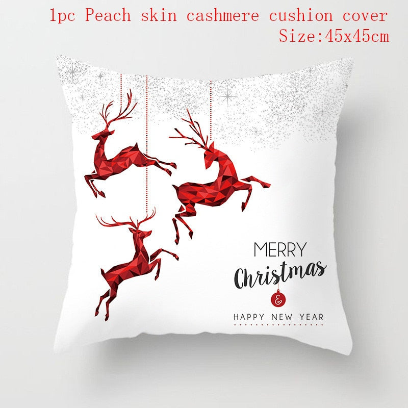 Christmas Cushion Cover 45*45 Red Merry Christmas Printed