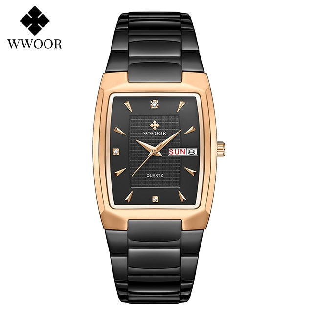 Men's Wristwatch 2022 WWOOR Brand Luxury Quartz Watch Waterproof Business Male Date Clock Casual Fashion Black Relogio Masculino