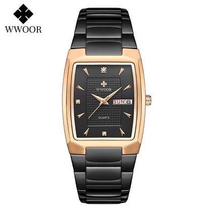Men's Wristwatch 2022 WWOOR Brand Luxury Quartz Watch Waterproof Business Male Date Clock Casual Fashion Black Relogio Masculino