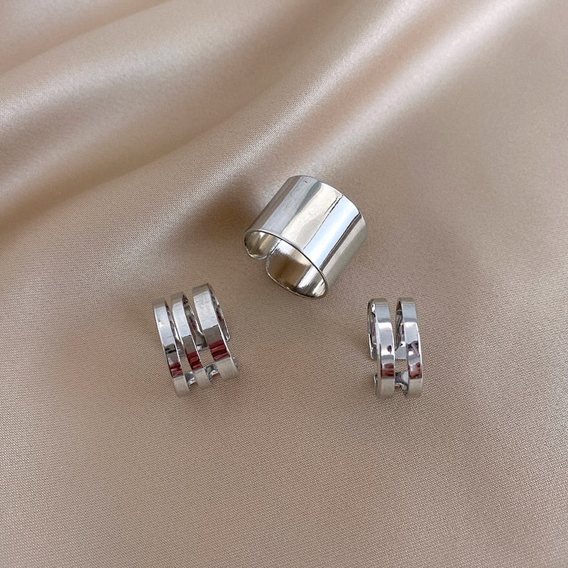 2020 New Gothic Style Three Piece Opening Rings For Woman Fashion