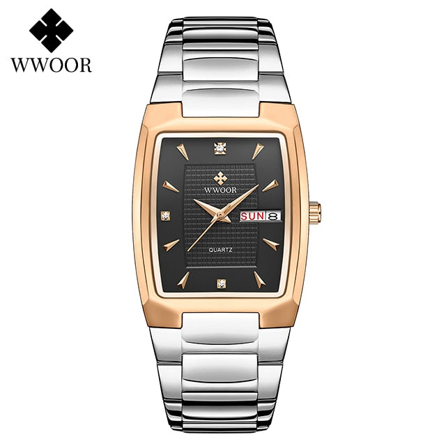 Men's Wristwatch 2022 WWOOR Brand Luxury Quartz Watch Waterproof Business Male Date Clock Casual Fashion Black Relogio Masculino