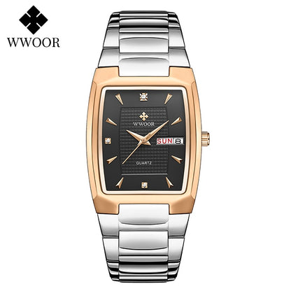 Men's Wristwatch 2022 WWOOR Brand Luxury Quartz Watch Waterproof Business Male Date Clock Casual Fashion Black Relogio Masculino