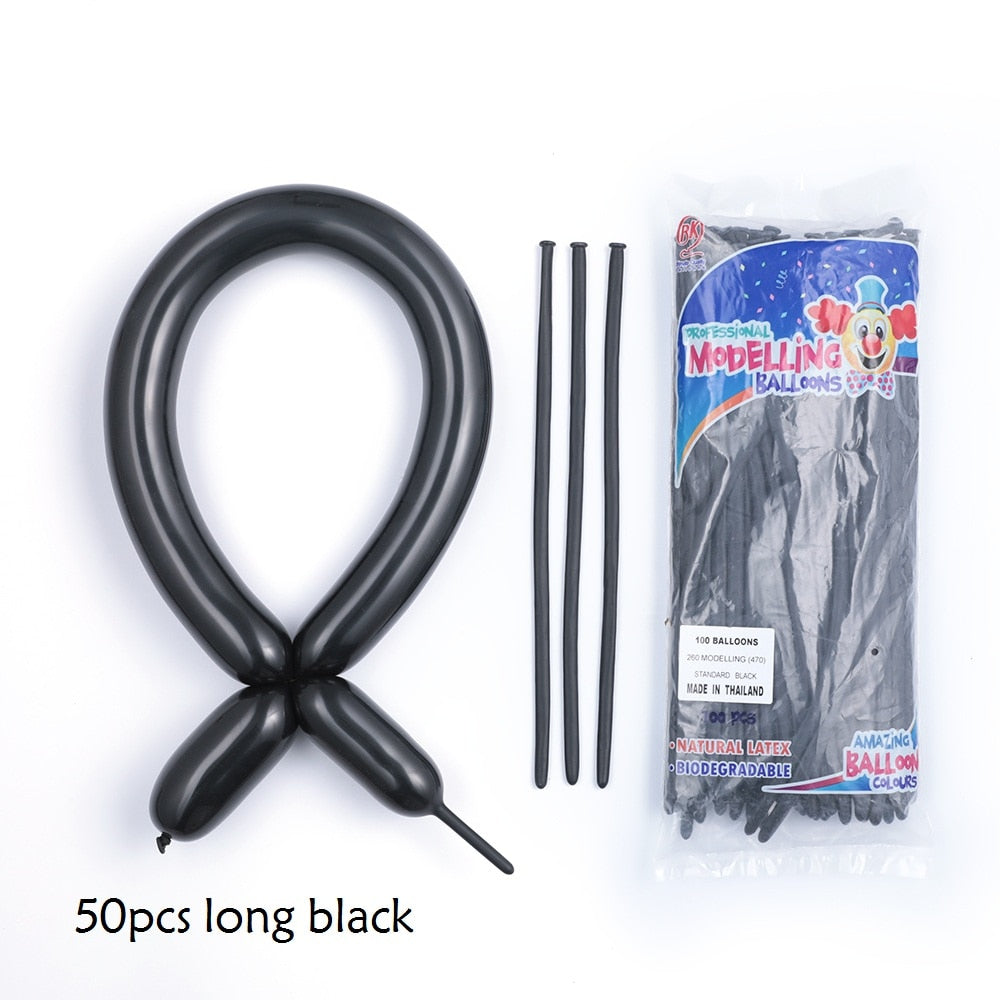 50pcs Magic Long Metallic Balloons DIY Rose Gold Chrome Twisting Strip Ball Selfmade Flower Shape Valentines Gifts Wedding Decor