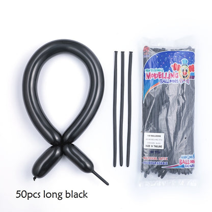 50pcs Magic Long Metallic Balloons DIY Rose Gold Chrome Twisting Strip Ball Selfmade Flower Shape Valentines Gifts Wedding Decor