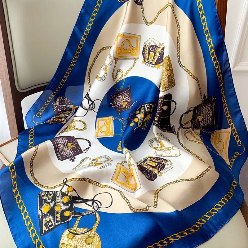 70*70cm Spring Autumn Lady Beach Silk Scarf New Style Headscarf Women Fashion Square shawl wrap Luxury foulard bandanna muffler