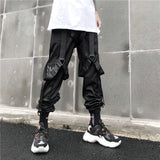 Streetwear Men&#39;s Cool Pants Pocket Loose Men HipHop New