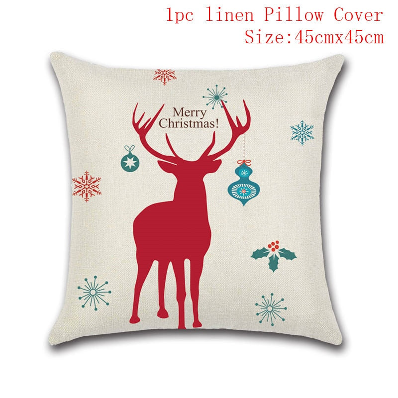 Christmas Cushion Cover 45*45 Red Merry Christmas Printed