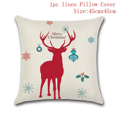 Christmas Cushion Cover 45*45 Red Merry Christmas Printed