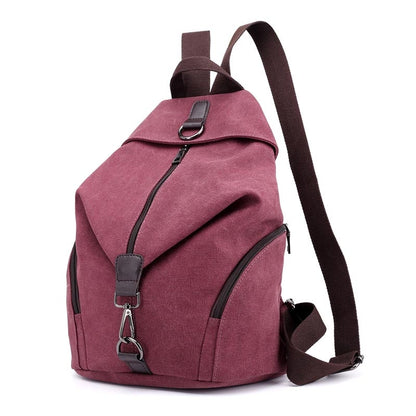 Fashion Canvas Female Backpack Multifuction Casual Backpack For Teenager Girls 2021 New Summer Women Large Capacity Shoulder Bag