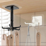 Kitchen Hook Organizer 360° Rotating Bathroom Hanger Wall Mounted For Lid
