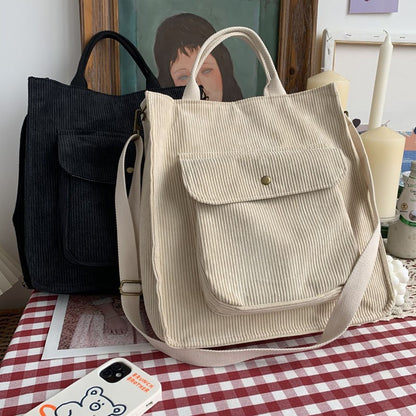 Corduroy Bag for Women Shoulder Bags Shopper Designer Handbags Spring Summer