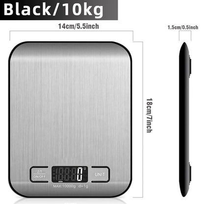 Digital Kitchen Scale, LCD Display 1g/0.1oz Precise Stainless Steel Food Scale - Shopy Max