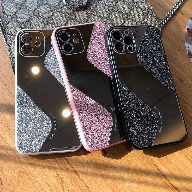 Bling Glitter Makeup Mirror Phone Case For iPhone 12 11 Pro MAX X XS XR 8 7