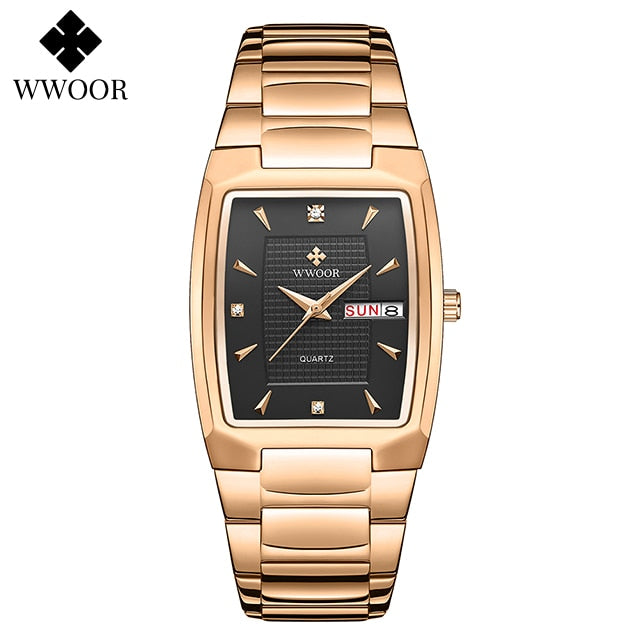 Men's Wristwatch 2022 WWOOR Brand Luxury Quartz Watch Waterproof Business Male Date Clock Casual Fashion Black Relogio Masculino