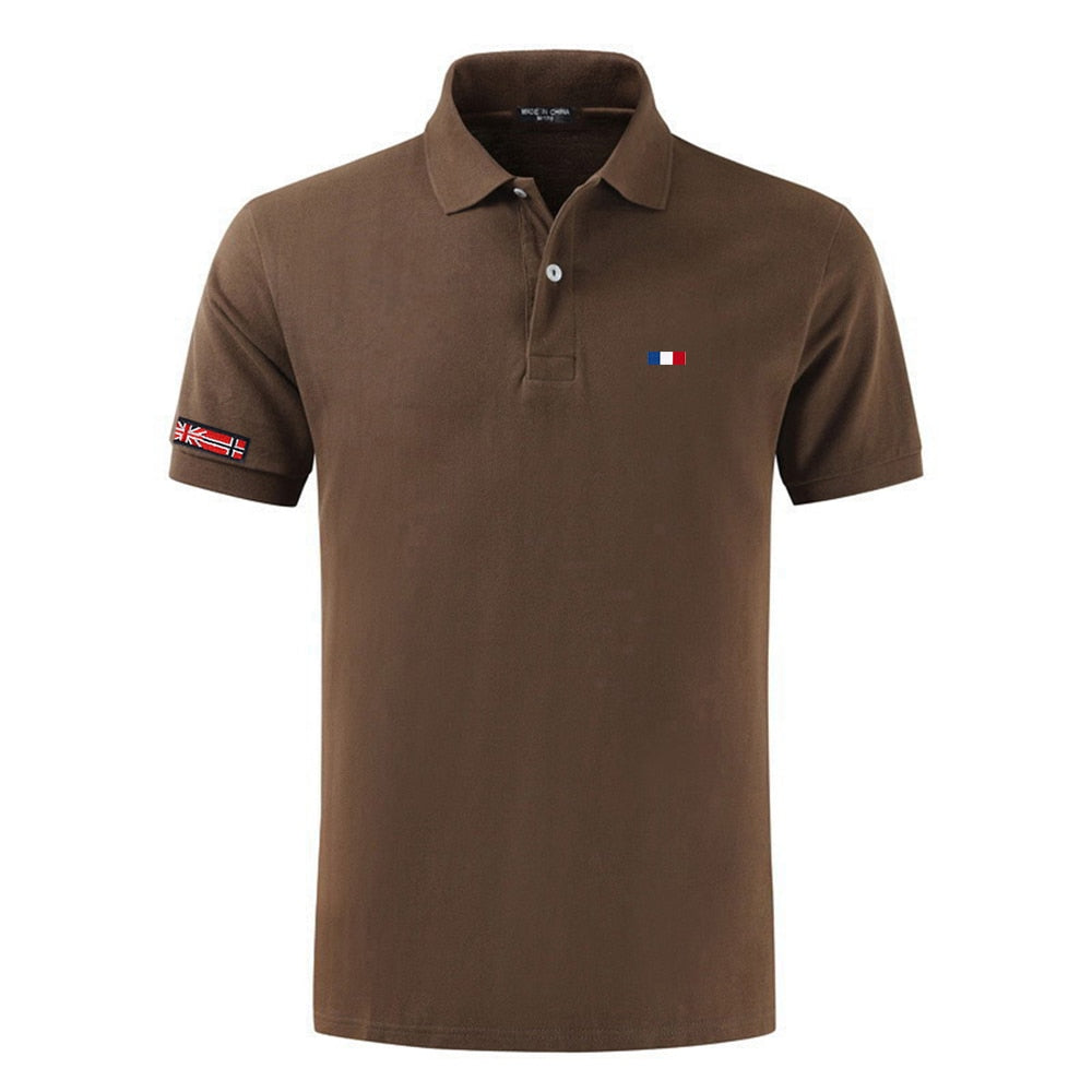 NEGIZBER New Man Polo Shirt Mens Casual Deer Embroidery Cotton Polo shirt Men Short Sleeve High Quantity polo men