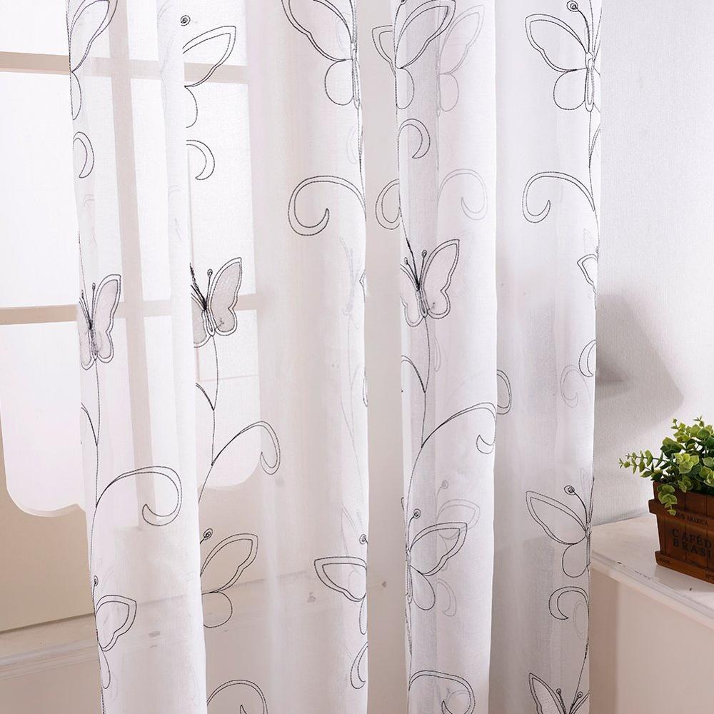 Butterfly  Sheer Curtains for Living Room The Bedroom Kitchen