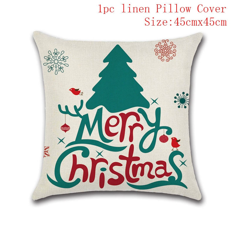 Christmas Cushion Cover 45*45 Red Merry Christmas Printed