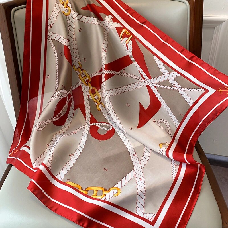 70*70cm Spring Autumn Lady Beach Silk Scarf New Style Headscarf Women Fashion Square shawl wrap Luxury foulard bandanna muffler