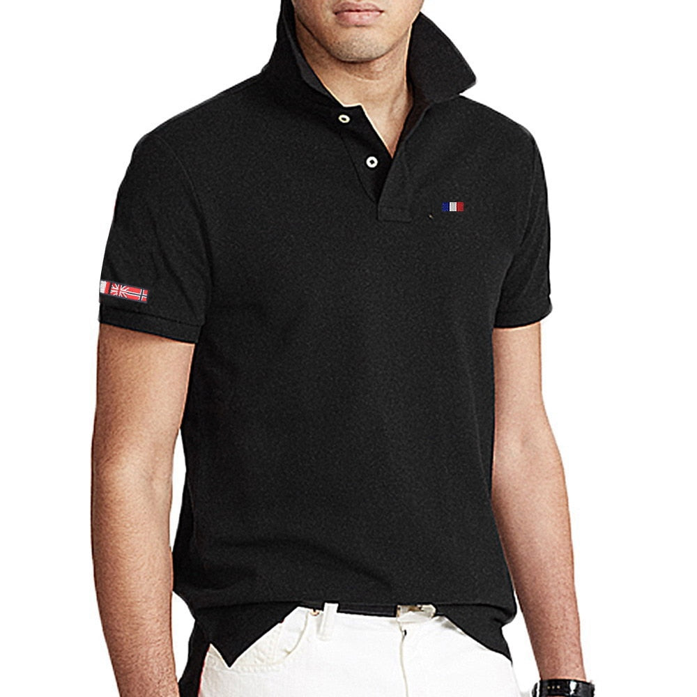 NEGIZBER New Man Polo Shirt Mens Casual Deer Embroidery Cotton Polo shirt Men Short Sleeve High Quantity polo men