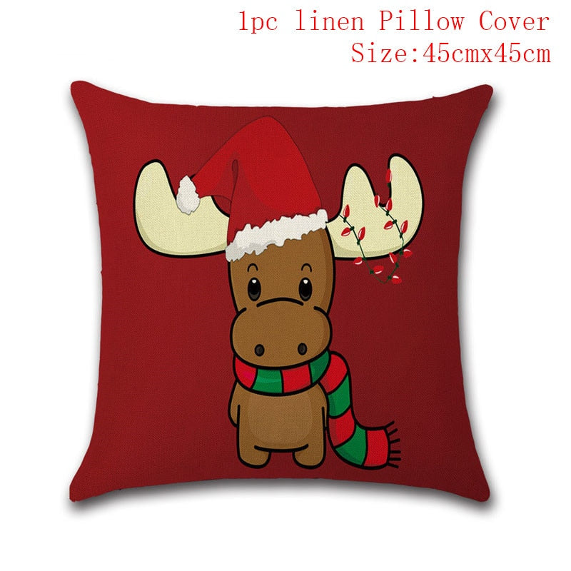 Christmas Cushion Cover 45*45 Red Merry Christmas Printed