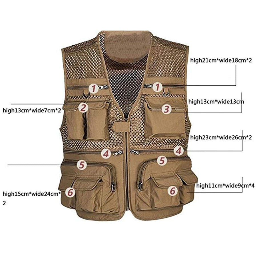 Unloading Men's Vest Tactical Webbed Gear Coat Summer Photographer