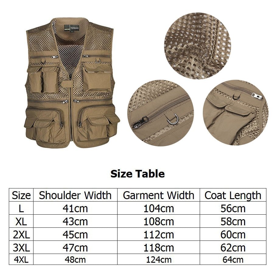 Unloading Men's Vest Tactical Webbed Gear Coat Summer Photographer