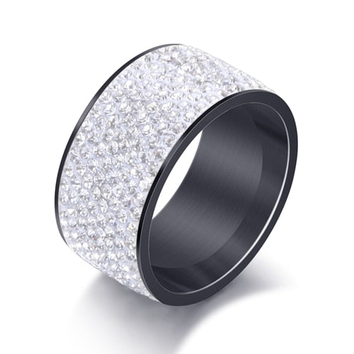 Wholesale 8 row Crystal Rings for Women Austria Crystal Ring Stainless Steel