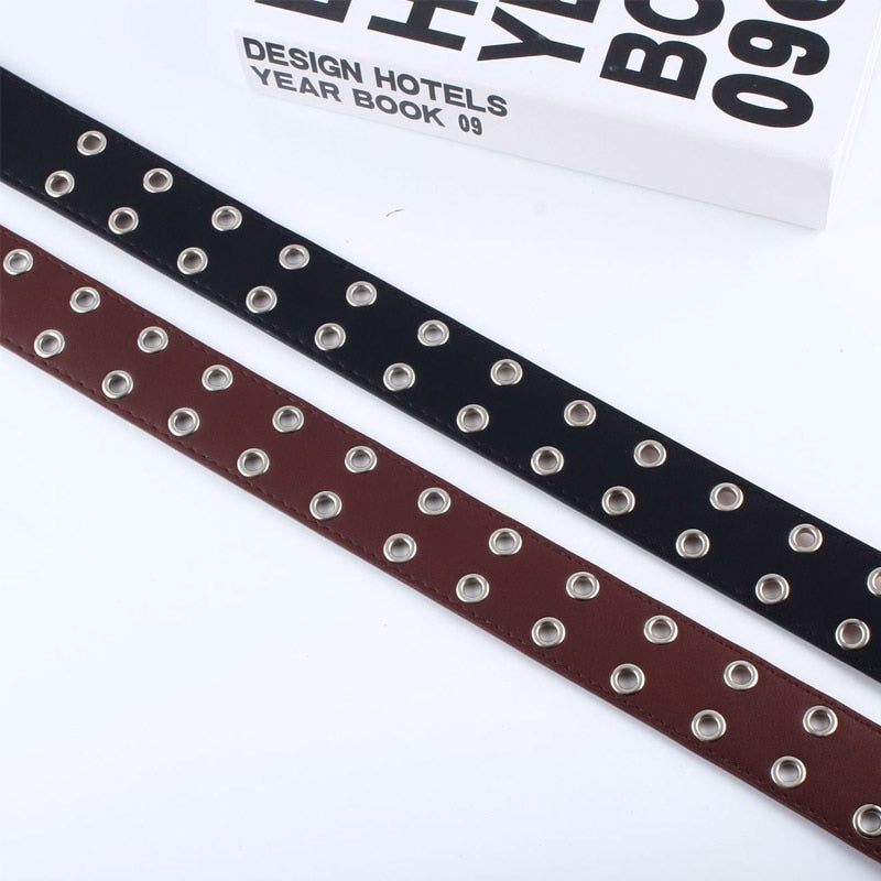 Men Pin Buckle Harness Belt Waist Gothic Hip-hop Fashion Black Waistband Unisex Z40
