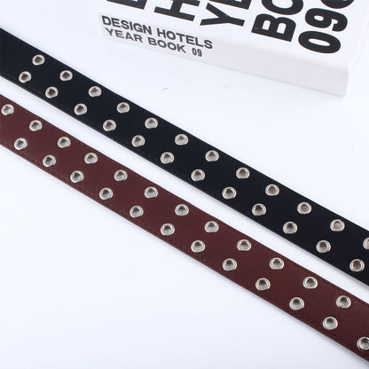 Men Pin Buckle Harness Belt Waist Gothic Hip-hop Fashion Black Waistband Unisex Z40