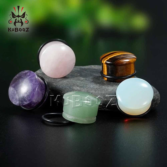 KUBOOZ Ear Gauges Plugs Tunnels Stone Stretcher Flesh Earrings