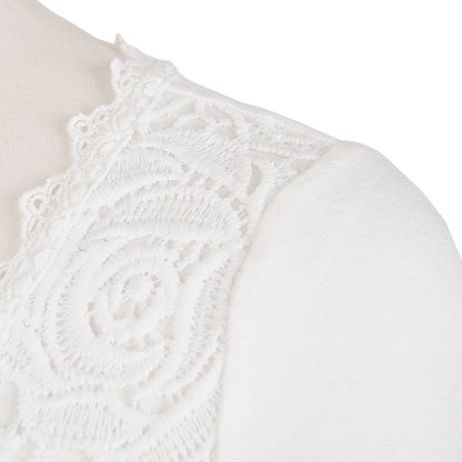 Elegant Women Lace blouse Shirts Sleeveless White Tops Female Clothing Ladies Blusas Casual Blouse Black Shirt - Shopy Max