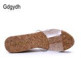 Gdgydh 2021 New Summer Transparent Platform Wedges Sandals Women Fashion High Heels Female Summer Shoes Size 40 Drop Shipping