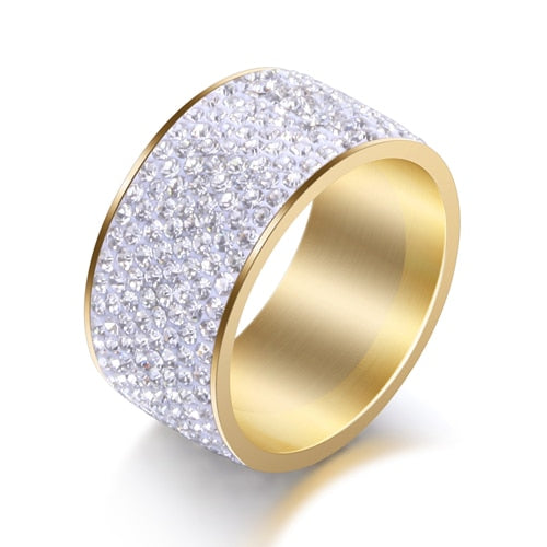 Wholesale 8 row Crystal Rings for Women Austria Crystal Ring Stainless Steel