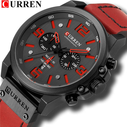 Top Sports Brand Military Classic Chronograph Watch Men's Watches Silver Casual Quartz