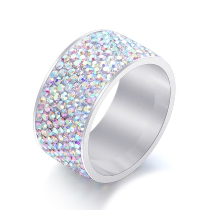Wholesale 8 row Crystal Rings for Women Austria Crystal Ring Stainless Steel