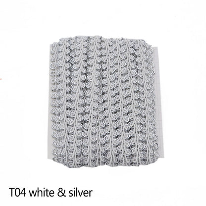 5m Gold Silver Lace Trim Ribbon Curve Lace Fabric Sewing Centipede