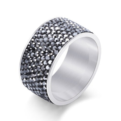 Wholesale 8 row Crystal Rings for Women Austria Crystal Ring Stainless Steel