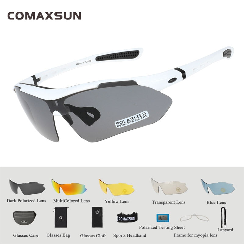 COMAXSUN Professional Polarized Cycling Glasses Bike Goggles Outdoor