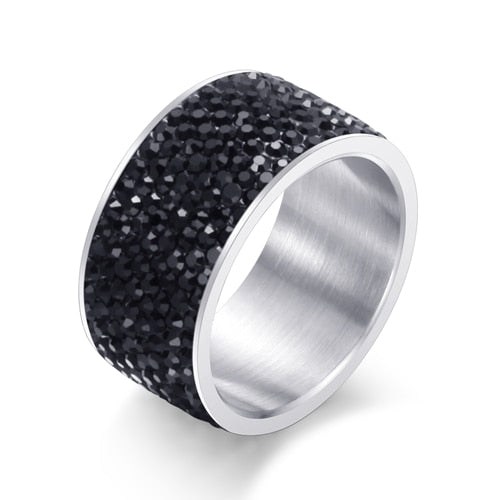 Wholesale 8 row Crystal Rings for Women Austria Crystal Ring Stainless Steel