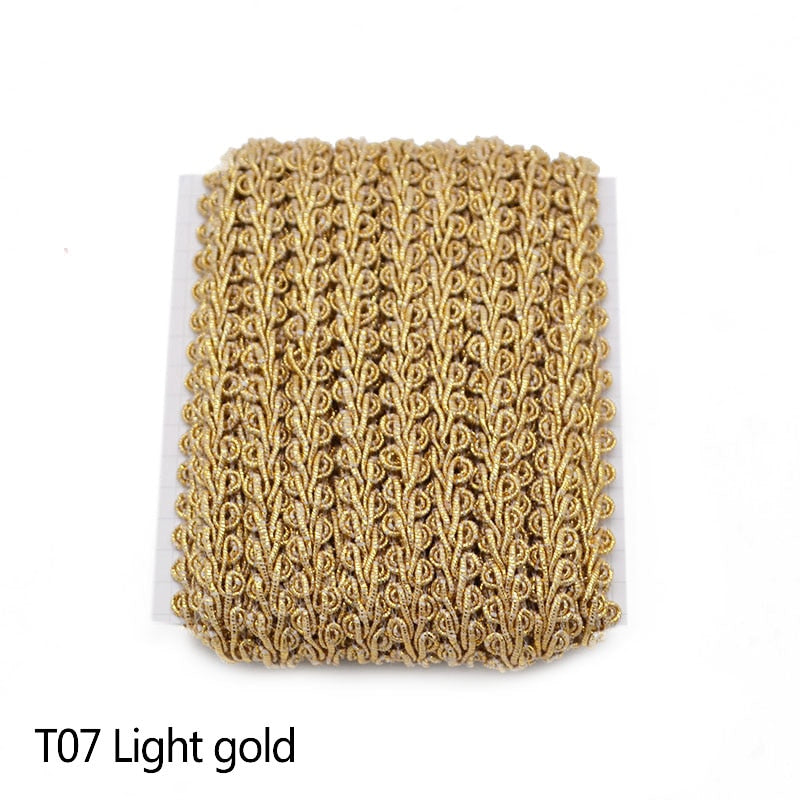 5m Gold Silver Lace Trim Ribbon Curve Lace Fabric Sewing Centipede