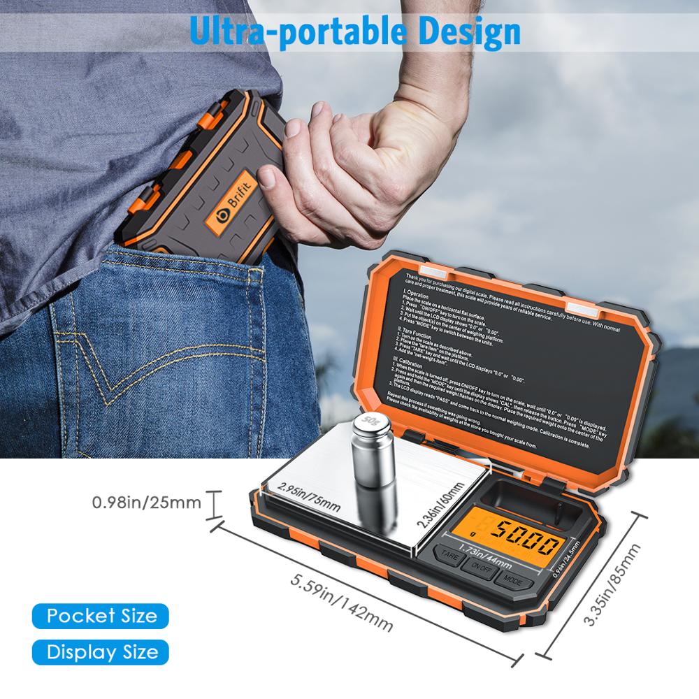 Digital Mini Scale 200g 0.01g Pocket Scale with 50g Calibration Weight Electronic Smart